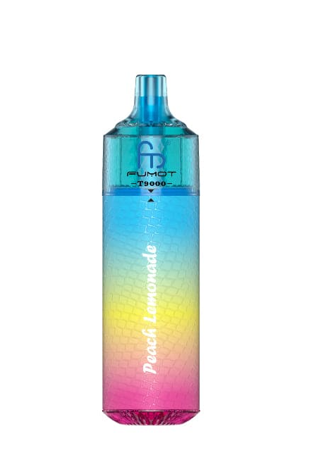 Fumot T9000 Disposable Vape Pod UK, Having Peach Lemonade Flavour.