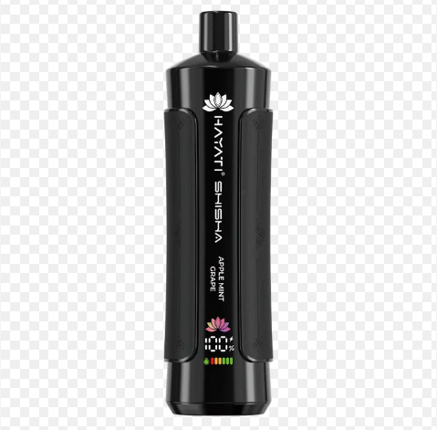 Hayati Pro Max Shisha 15000 Puffs Disposable Vape UK, with Black colour and having Black Mint Grape flavour.