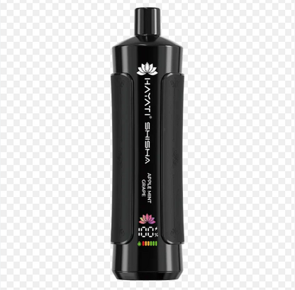 Hayati Pro Max Shisha 15000 Puffs Disposable Vape UK, with Black colour and having Black Mint Grape flavour.