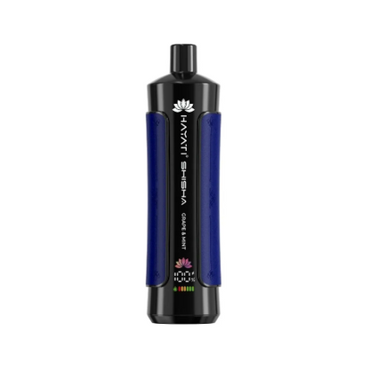 Hayati Pro Max Shisha 15000 Puffs Disposable Vape UK, with Bluecolour and having  Grape & Mint  flavour.