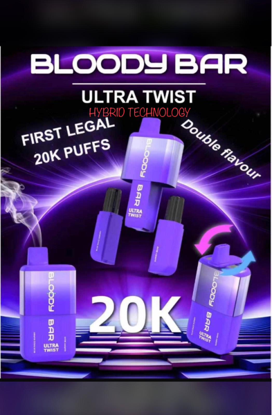 BLOODY BAR 20k ULTRA TWIST 20000 Puffs Disposable Vape Bart Vapes BLOODY BAR 20k ULTRA TWIST 20000 Puffs Disposable Vape Bart Vapes