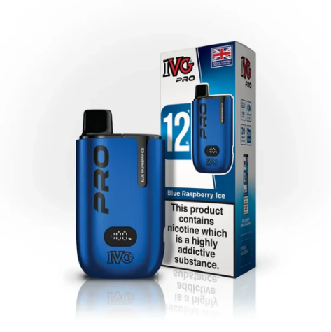 IVG Pro 12 Starter Vape Kit UK, with Blue colour and  having Blue Raspberry Ice Flavours.