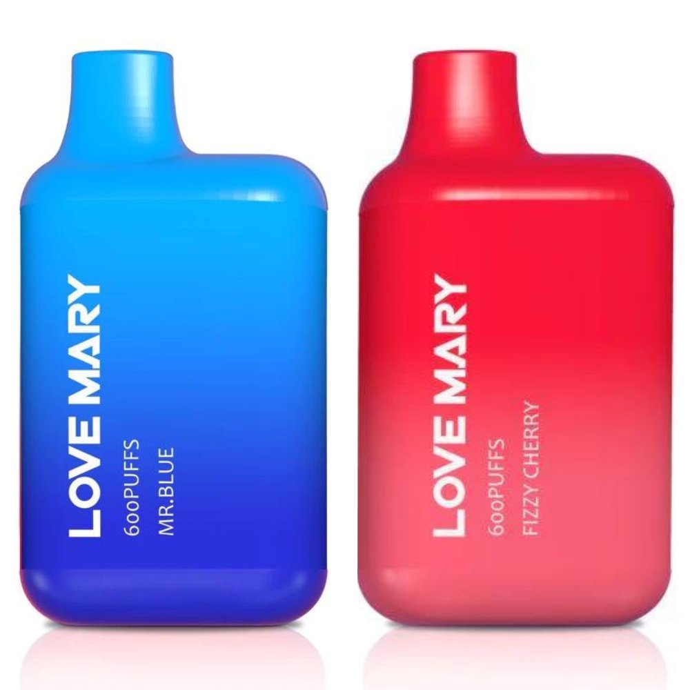 Two Bottles of Love marry 600puffs Vape of Blue and Red Color