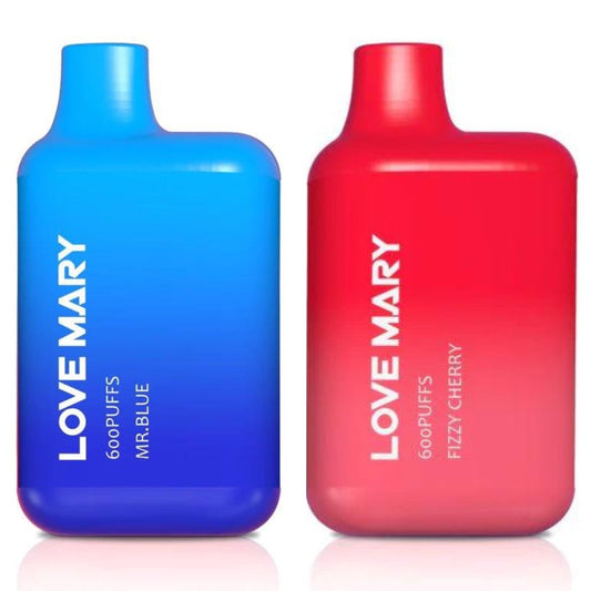 Two Bottles of Love marry 600puffs Vape of Blue and Red Color