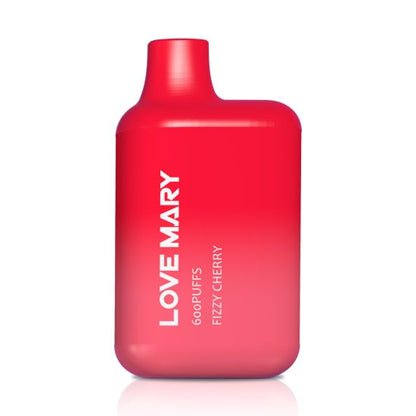 A Bottle of Love marry 600puffs Vape of (Partially  pink and off pink Color) fizzy cherry Flavor.