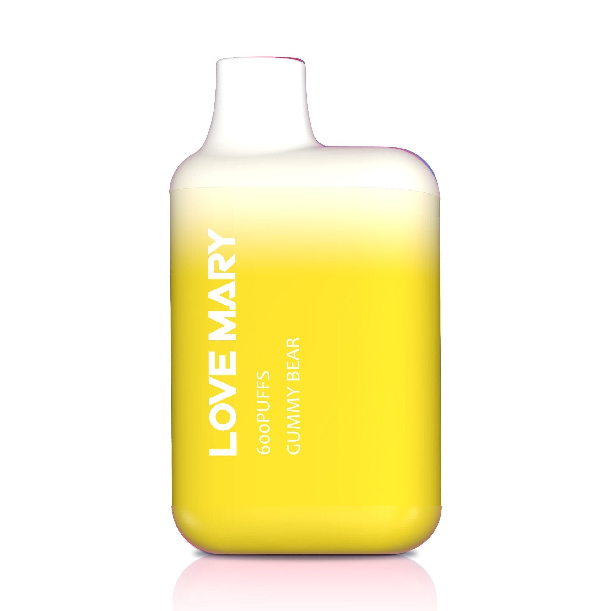 A Bottle of Love marry 600puffs Vape of (Yellow Color) Gummy Bear Flavor.