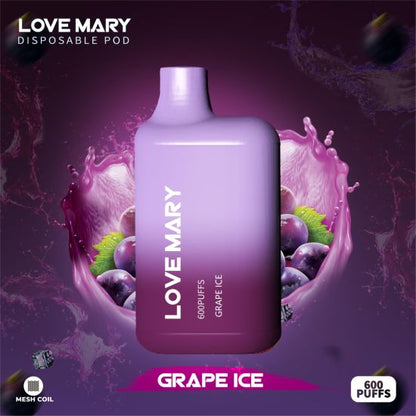 A Bottle of Love marry 600puffs Vape of (Purple Color) Grape Ice Flavor.