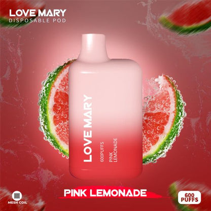 A Bottle of Love marry 600puffs Vape of  Pink Lemonade Flavor.