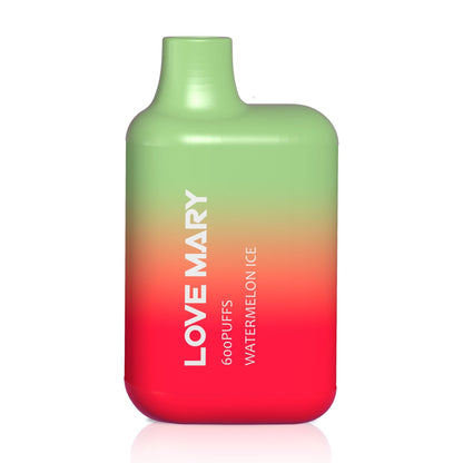 A Bottle of Love marry 600puffs Vape of (Partially Green and Red Color) Watermelon Ice Flavor.